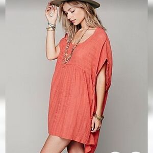 Free People Tunic Dress Oversized Gauze